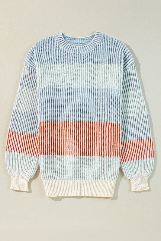 Colorblock Textured Knit Bubble Sleeve Sweater Shop Style & More | Fresh Looks, Everyday Deals & Free Shipping