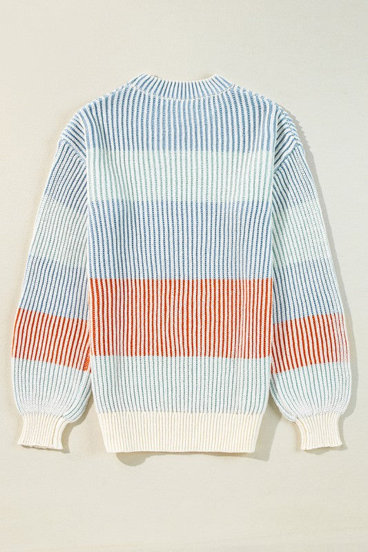 Colorblock Textured Knit Bubble Sleeve Sweater Shop Style & More | Fresh Looks, Everyday Deals & Free Shipping