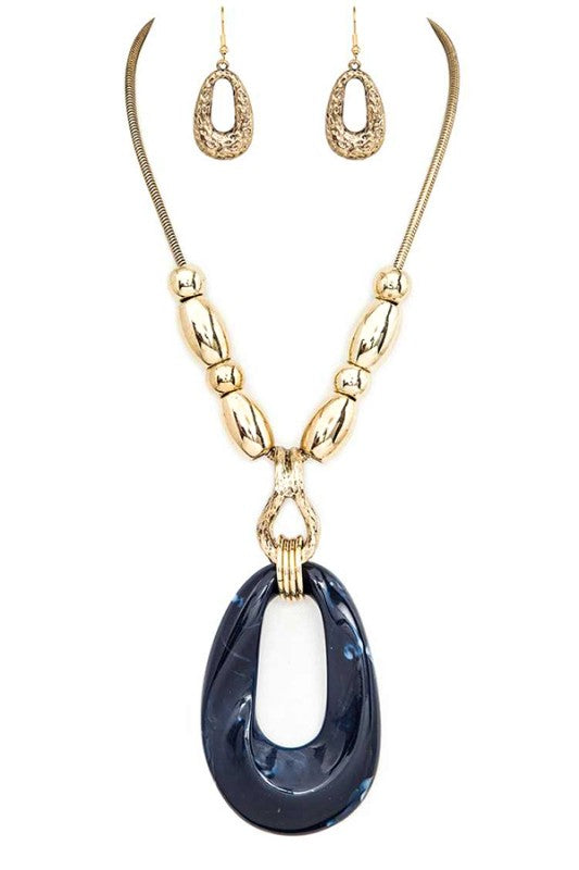 Oversize Teardrop Resin Pendant Necklace Set Shop Style & More | Fresh Looks, Everyday Deals & Free Shipping