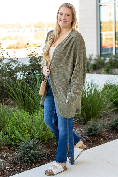 Knit Drop Shoulder Open Front Plus Size Cardigan Shop Style & More | Fresh Looks, Everyday Deals & Free Shipping