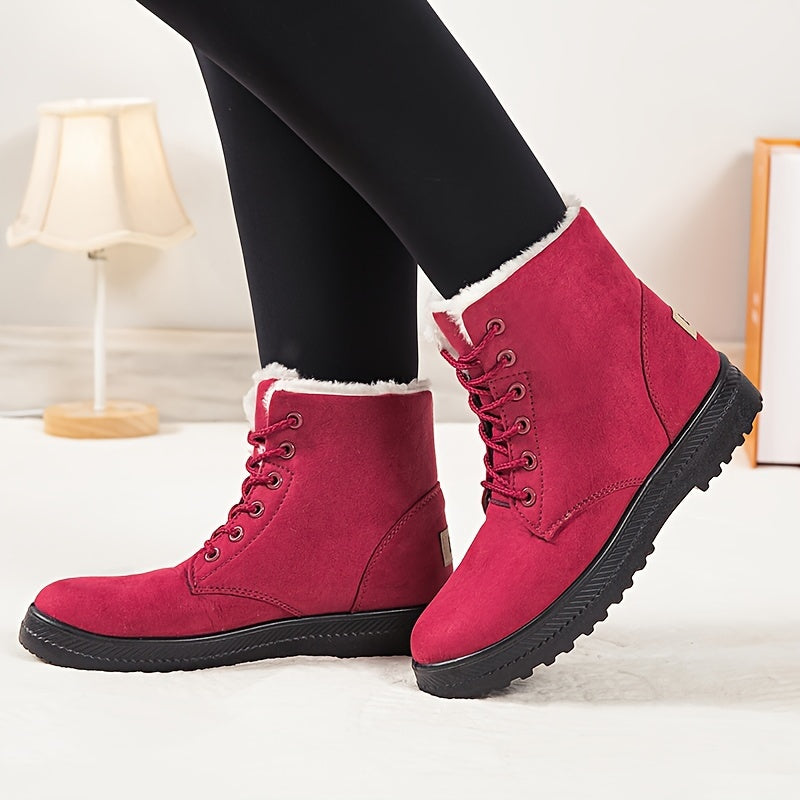 Women'S Winter Boots - Slip-Resistant PU Sole, Lace-Up Closure, Cushioned Insole - Cold Weather Boots for Everyday & Formal Outfits - Extended Sizes Up to US Women'S 44 (EU 43) - Boots for Winter Adventures, Y Terrain Footwea NovaCart