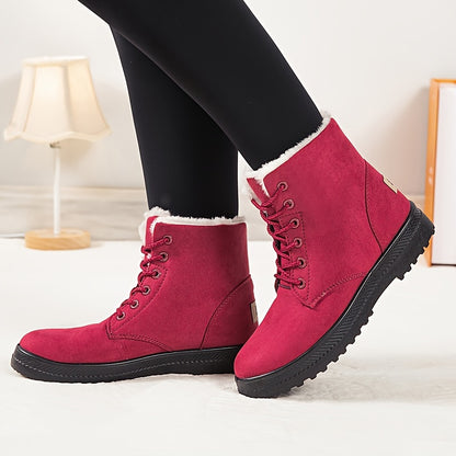 Women'S Winter Boots - Slip-Resistant PU Sole, Lace-Up Closure, Cushioned Insole - Cold Weather Boots for Everyday & Formal Outfits - Extended Sizes Up to US Women'S 44 (EU 43) - Boots for Winter Adventures, Y Terrain Footwea NovaCart