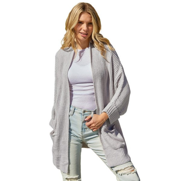 Oversized Fold Over Sleeve Open Front Cardigan Shop Style & More | Fresh Looks, Everyday Deals & Free Shipping