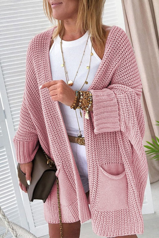 Oversized Fold Over Sleeve Open Front Cardigan Shop Style & More | Fresh Looks, Everyday Deals & Free Shipping