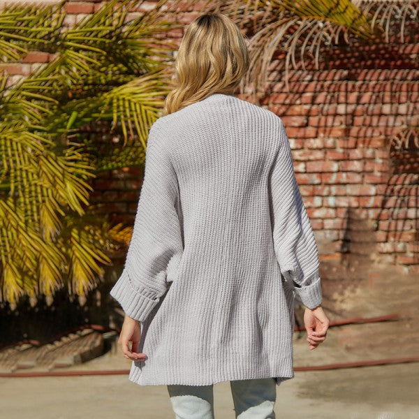Oversized Fold Over Sleeve Open Front Cardigan Shop Style & More | Fresh Looks, Everyday Deals & Free Shipping