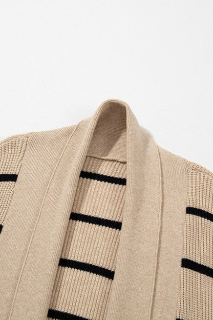 Stripe Shawl Neckline Open Cardigan with Pockets Shop Style & More | Fresh Looks, Everyday Deals & Free Shipping