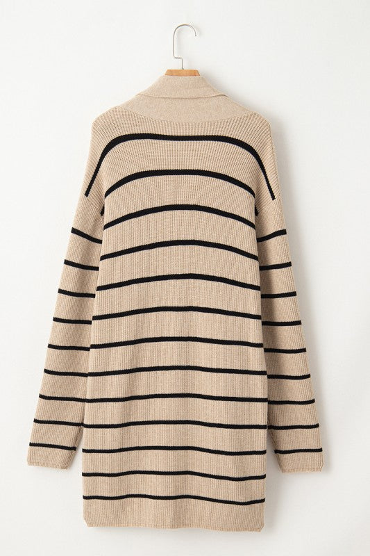 Stripe Shawl Neckline Open Cardigan with Pockets Shop Style & More | Fresh Looks, Everyday Deals & Free Shipping