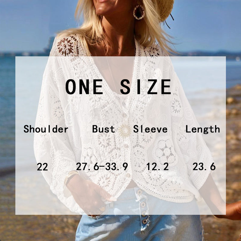 Boho Lace V-Neck Cardigan FitiqueFit