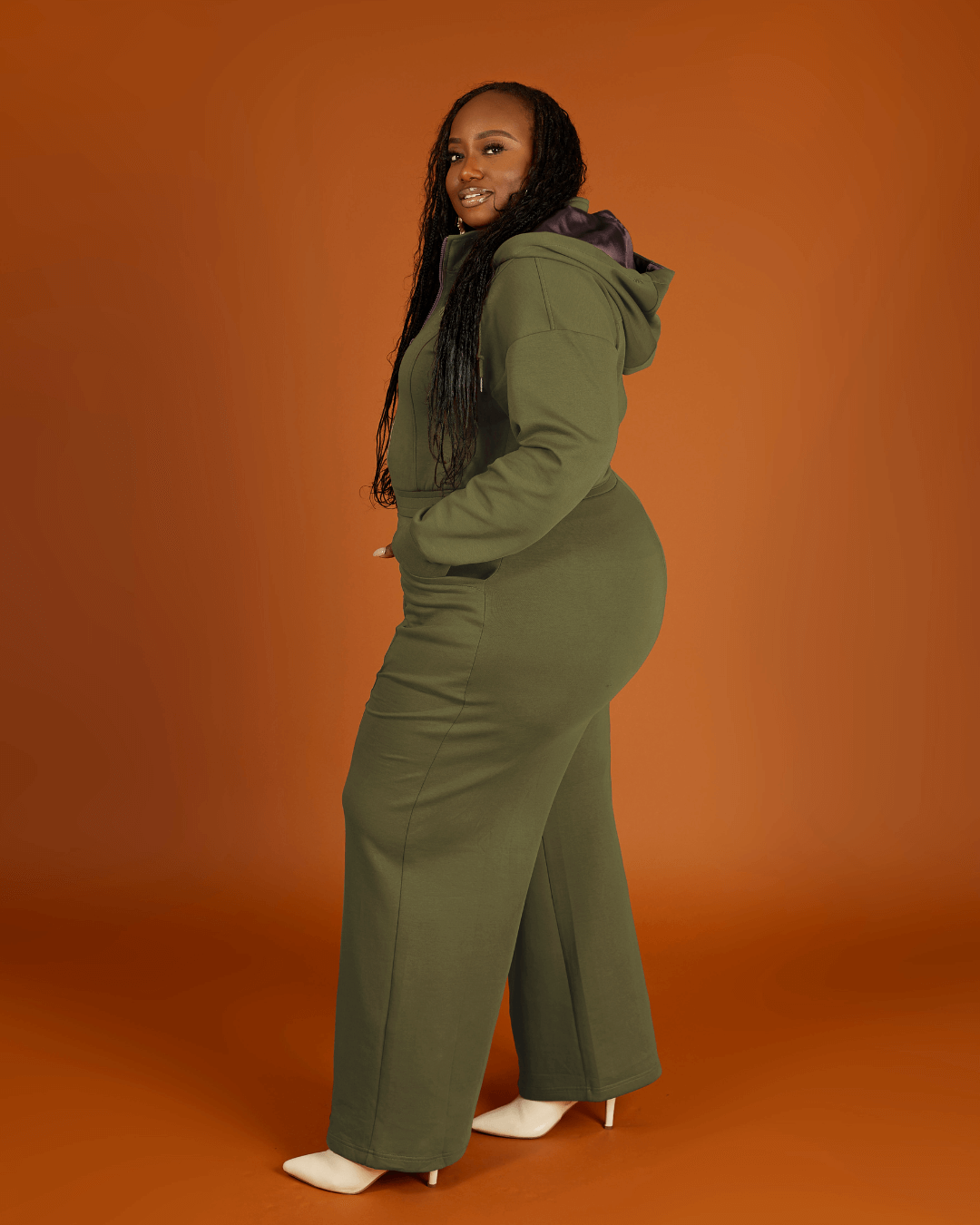 Green Satin Lined Jumpsuit KINApparel