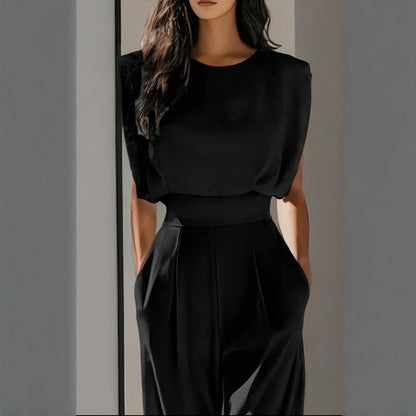 Women’s wide-leg short sleeve jumpsuit FitiqueFit