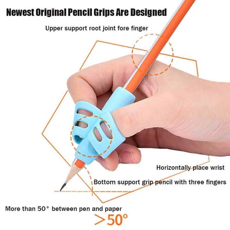 2/4Pcs Children Writing Pencil Pen Holder Student Learning Practice Silicone Pencil Grips for Kid Handwriting Posture Correction Children Pencil Holder Pen Writing Aid Grip Posture Correction Tool Writing Aid to Improve Handwriting for Kids Stevvex
