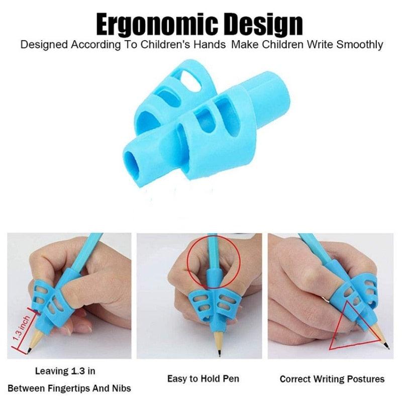 2/4Pcs Children Writing Pencil Pen Holder Student Learning Practice Silicone Pencil Grips for Kid Handwriting Posture Correction Children Pencil Holder Pen Writing Aid Grip Posture Correction Tool Writing Aid to Improve Handwriting for Kids Stevvex