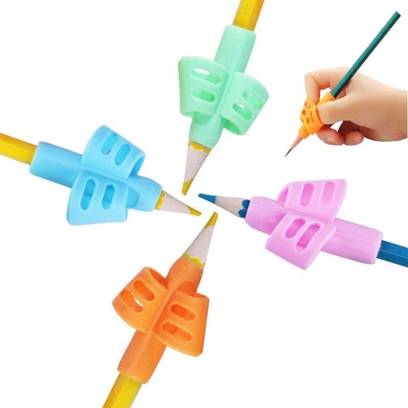 2/4Pcs Children Writing Pencil Pen Holder Student Learning Practice Silicone Pencil Grips for Kid Handwriting Posture Correction Children Pencil Holder Pen Writing Aid Grip Posture Correction Tool Writing Aid to Improve Handwriting for Kids Stevvex