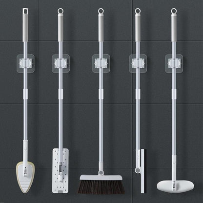 2/4PCS Home Storage Rack Bathroom Suction Hanging Pipe Traceless Hooks Wall Mounted Mop Organizer Holder Waterproof Broom Hanger Storage Rack Bathroom Suction Hanging Pipe Traceless Hooks Wall Mounted Mop Organizer Holder Stevvex