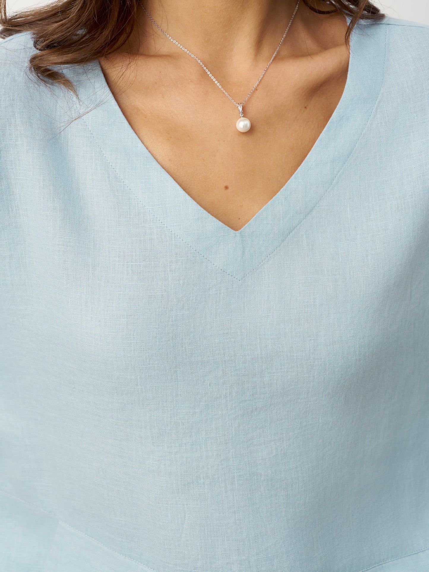 100% Linen Drop Shoulder Asymmetric Layered Hem Overtop VIOLA LINTICO