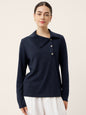 Wool Asymmetric Lapel Fruit Button Decor Top YSABEL