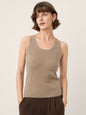100% Mongolian Cashmere Versatile Crew Neck Tank Top VIVIANA