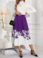Floral Print A-Line Midi Skirt See size chart under “more details” The Fashion Celestial