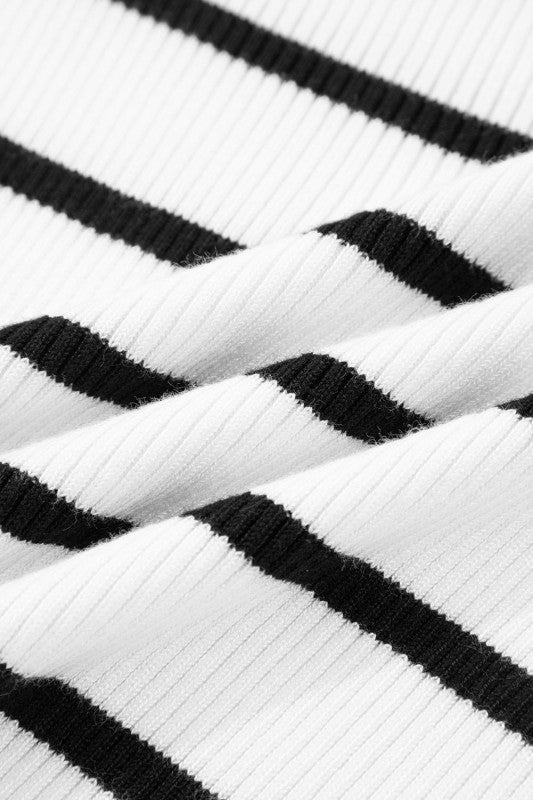 Stripe Scalloped Scoop Neck Ribbed Knit Sweater Shop Style & More | Fresh Looks, Everyday Deals & Free Shipping