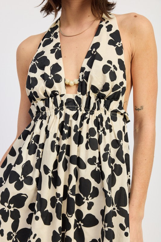 CINCHED WAIST MINI HALTER DRESS See size chart under “more details” The Fashion Celestial