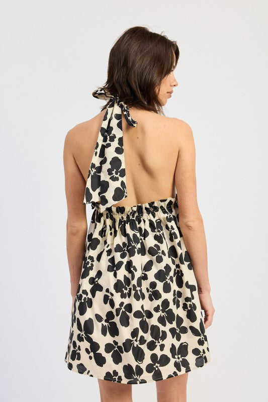 CINCHED WAIST MINI HALTER DRESS See size chart under “more details” The Fashion Celestial