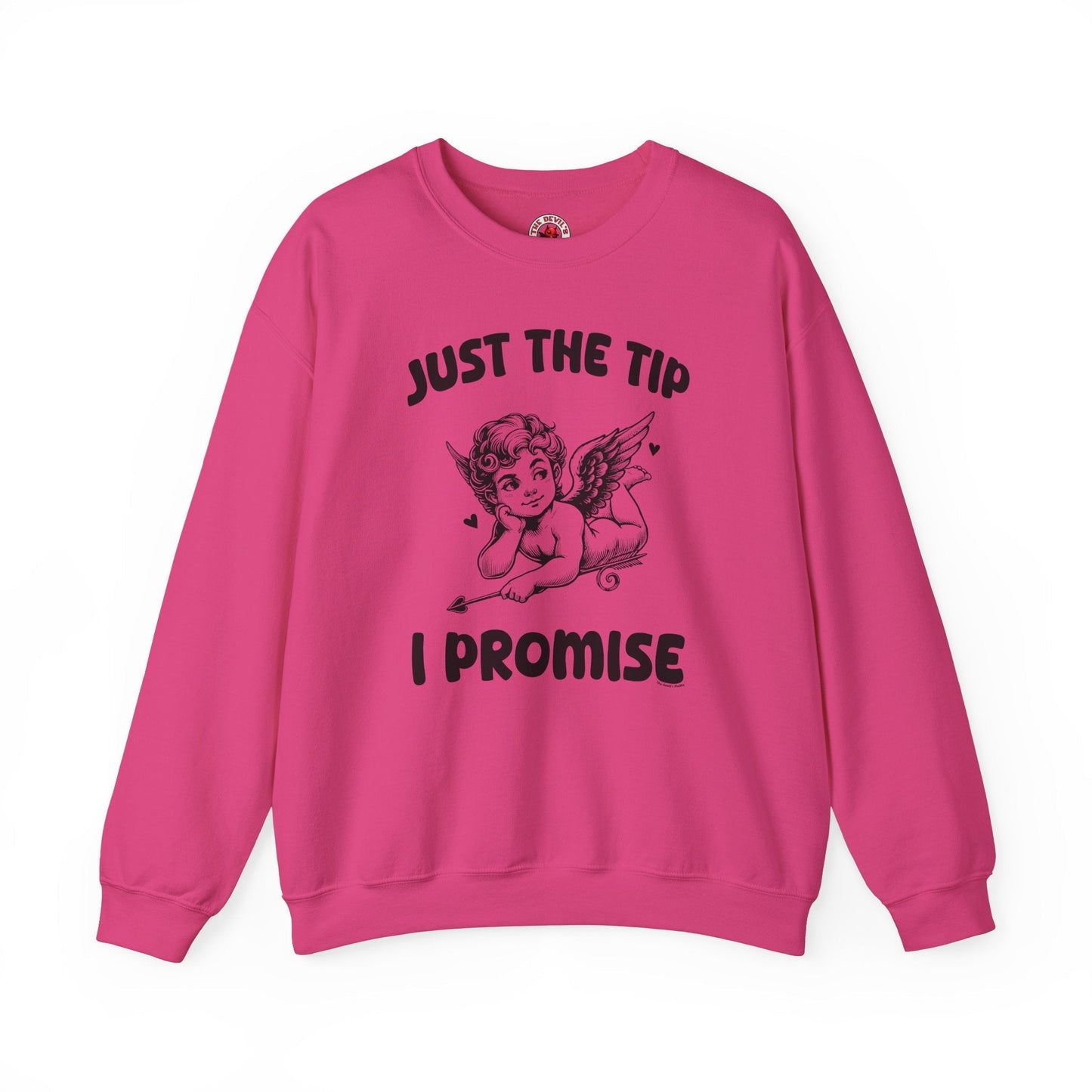 Just The Tip I Promise V-Day Crewneck Sweatshirt The Devil's Pickle
