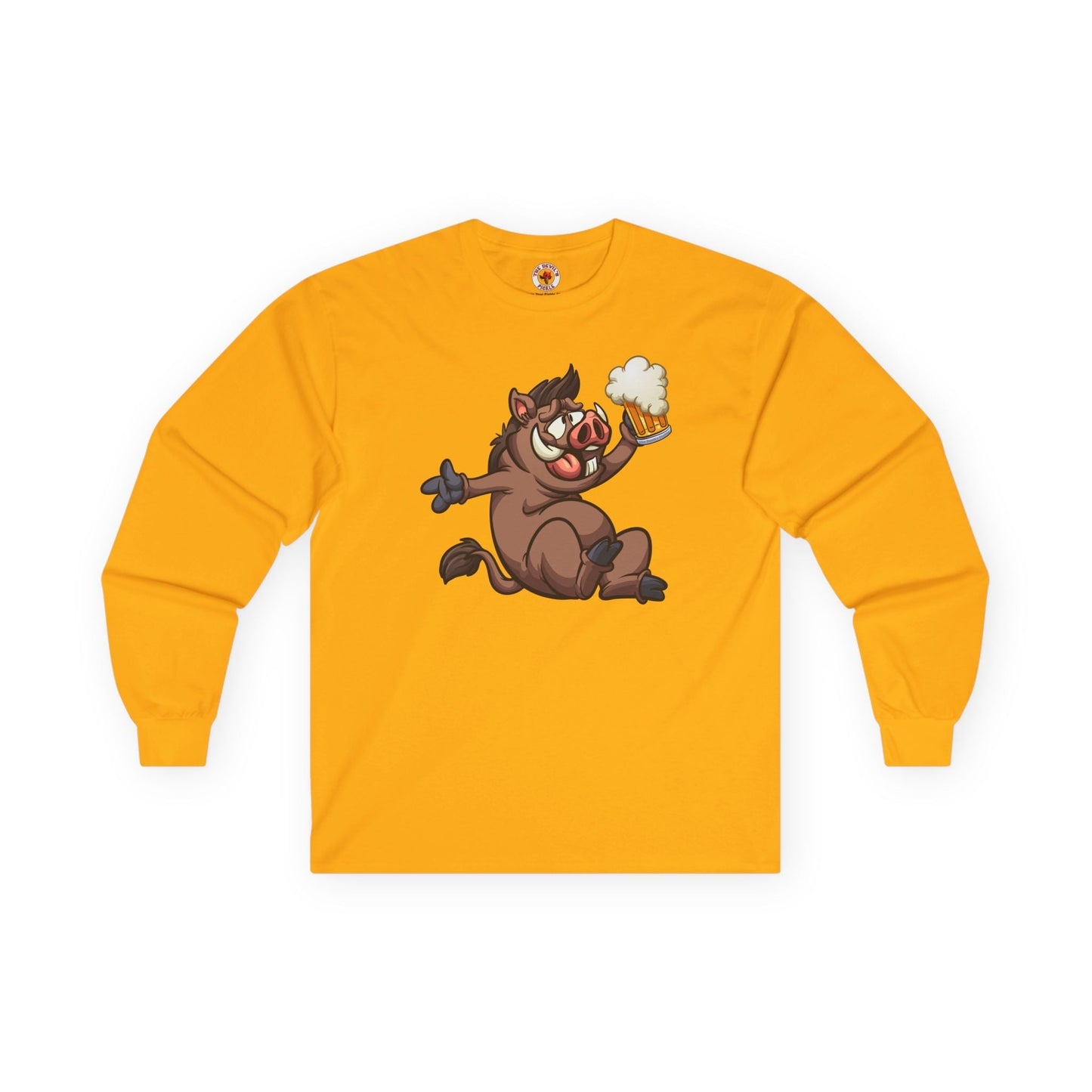 Beer Drinking Boar Long Sleeve Tee The Devil's Pickle