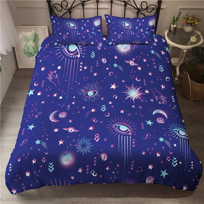 3D digital printing whimsical pattern eyes custom quilted bedding