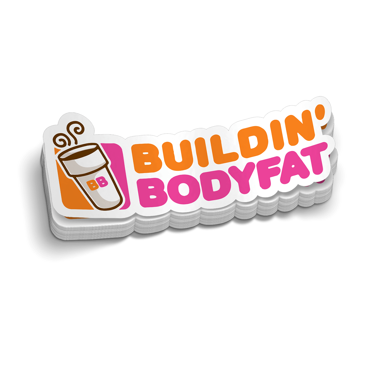 Buildin' Bodyfat - Hard Hat Decal Armed American Supply