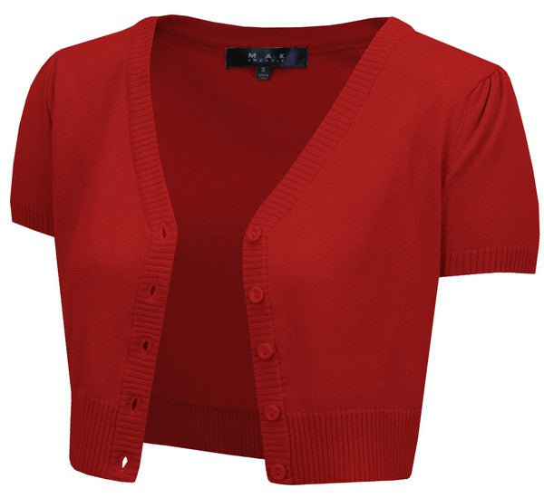 Cropped Bolero Knit Sweater Cardigan Short Sleeve Shop Style & More | Fresh Looks, Everyday Deals & Free Shipping