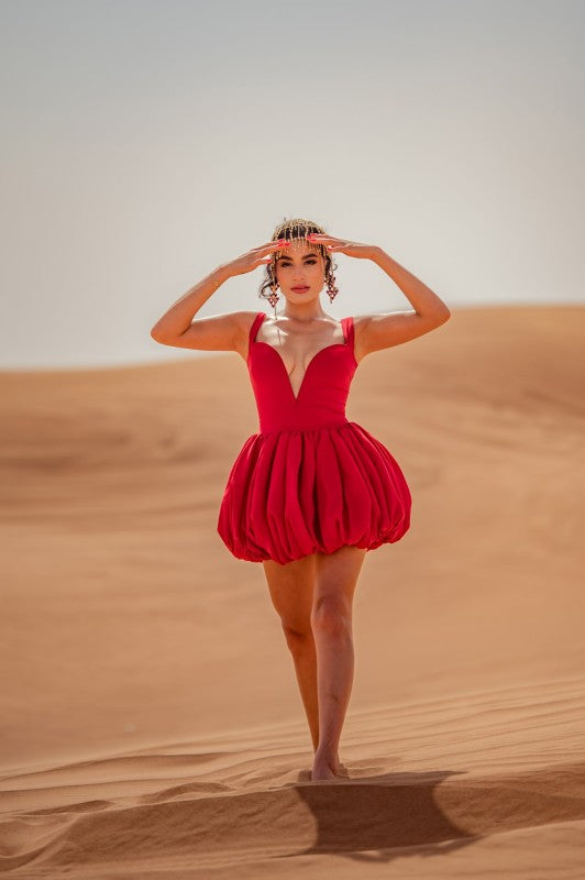 Red in the Desert Bubble Dress See size chart under “more details” The Fashion Celestial
