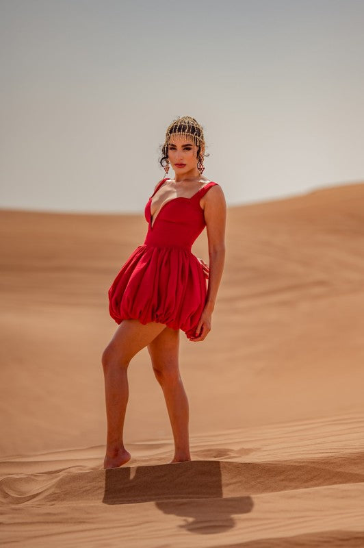 Red in the Desert Bubble Dress See size chart under “more details” The Fashion Celestial
