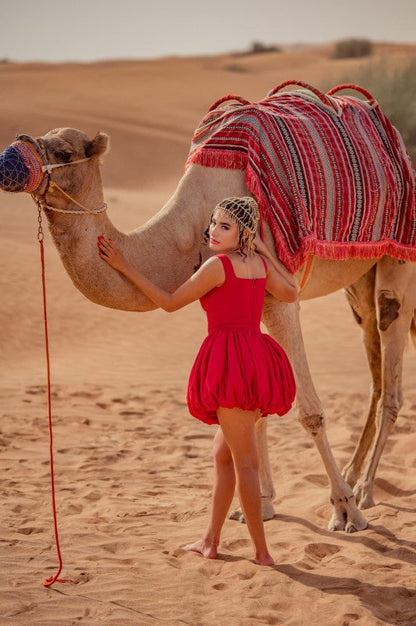 Red in the Desert Bubble Dress See size chart under “more details” The Fashion Celestial