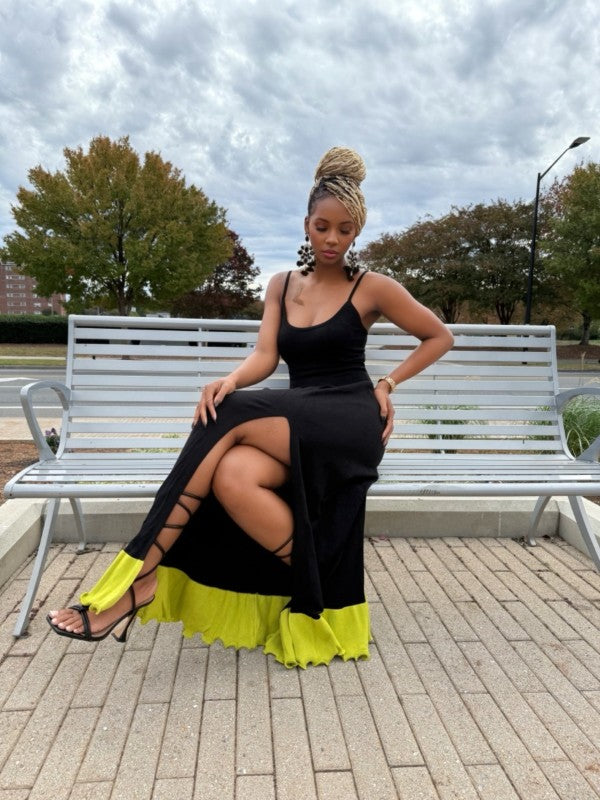 The Oasis Color Block Dress See size chart under “more details” The Fashion Celestial