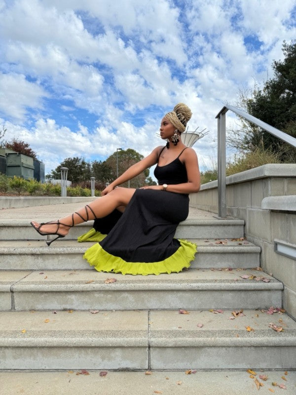 The Oasis Color Block Dress See size chart under “more details” The Fashion Celestial