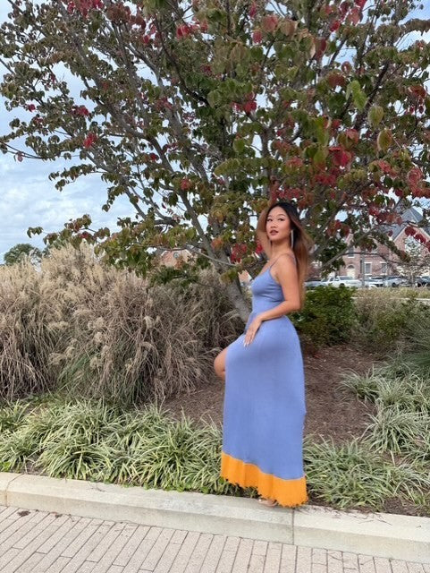 The Oasis Color Block Dress See size chart under “more details” The Fashion Celestial