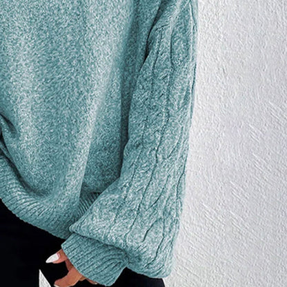 Women's Cold Shoulder Sweater - High Neck Cut Out Pullover Long Sleeve FitiqueFit