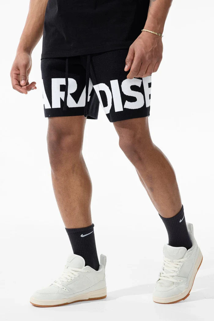 Jordan Craig Paradise Retro Knit Shorts - Black Denim Exchange