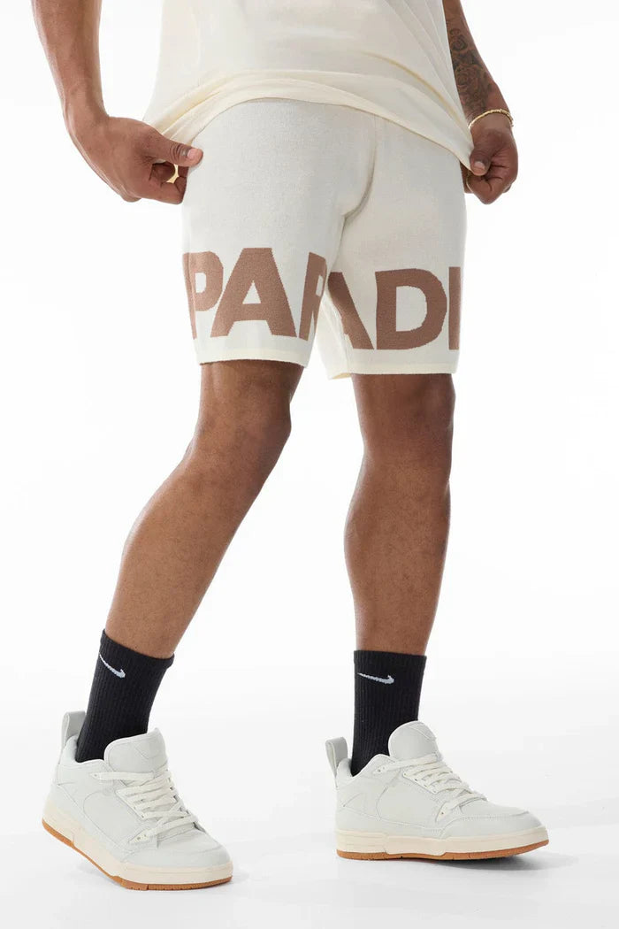 Jordan Craig Paradise Retro Knit Shorts - Cream Denim Exchange