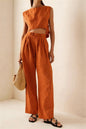 Women's Crew-Neck Loose Casual Two-Piece Set – Breathable T-Shirt & Pants FitiqueFit