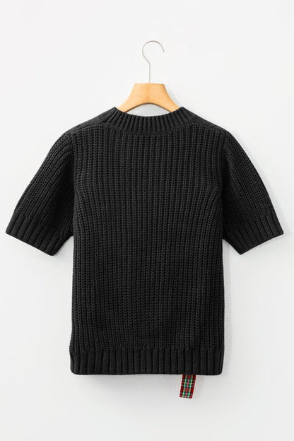 Christmas Plaid Lace-Up Puff Sleeve Sweater Shop Style & More | Fresh Looks, Everyday Deals & Free Shipping
