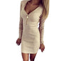 V-Neck Zip-Up Knitted Mini Dress - Sexy & Stylish Cotton Dress for Every Occasion Country in My Heart