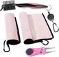 Golf Microfiber Towels Gifts Kit,Golf Cleaning Accessories Waffle Golf Towels,Golf Brush,Golf Divot Tool,Suitable for Golf Lovers,Gift for Men Women and Children (Pink)