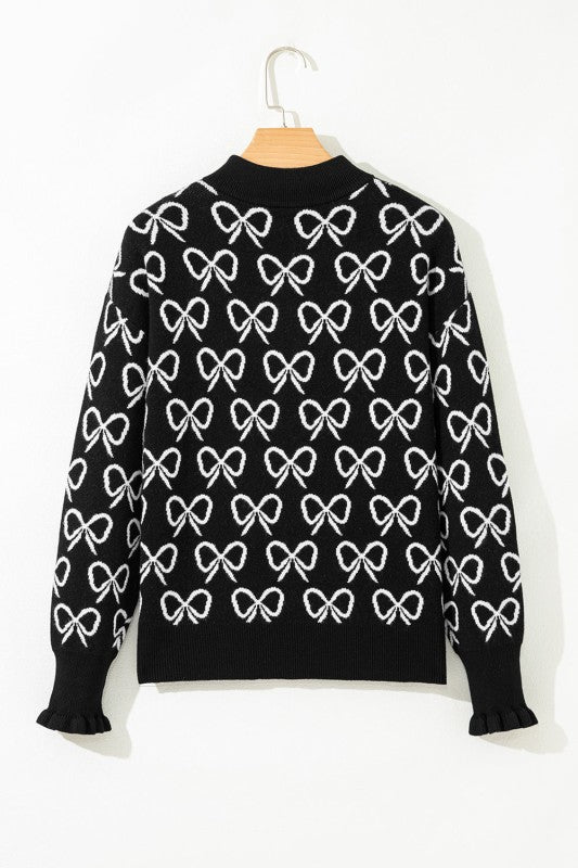 Bow Zipped Collar Drop Shoulder Sweater Shop Style & More | Fresh Looks, Everyday Deals & Free Shipping