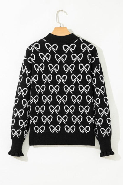Bow Zipped Collar Drop Shoulder Sweater Shop Style & More | Fresh Looks, Everyday Deals & Free Shipping