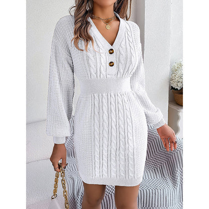 Women’s Cable Knit Sweater Dress FitiqueFit
