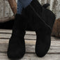 Ankle Boots  Round Toe Buckle Belt Side Zipper Boots
