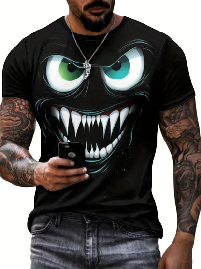 3D Evil Smile Shirt for Men – Streetwear Graphic Short Sleeve Tee FitiqueFit
