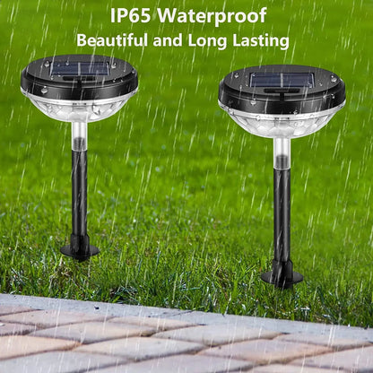 Transform Your Outdoor Space with Rirool's 6 Pack Dual Mode Waterproof Solar Pathway Lights - Illuminate Your Walkway, Garden, and Patio in Stunning White & Multi-Color!