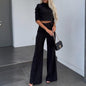Women's Elegant Solid Color Half Sleeve Short Top FitiqueFit